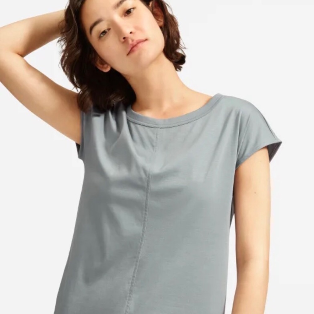 Everlane Luxe Cotton Side Slit Tee Dress